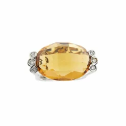 Bague citrine et diamants