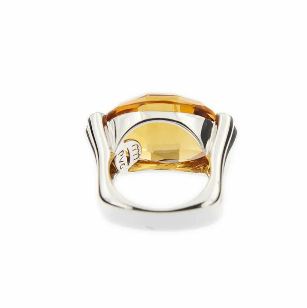 Bague citrine et diamants