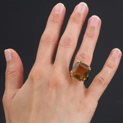 Bague citrine et or vintage