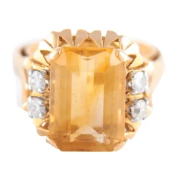 Bague citrine et ses 4 diamants