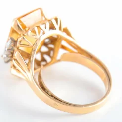 Bague citrine et ses 4 diamants