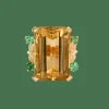 Bague citrine émeraudes