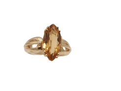 Bague citrine or jaune