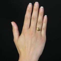 Bague citrine or jaune d'occasion