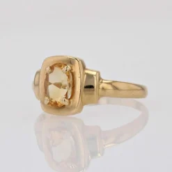 Bague citrine or jaune d'occasion