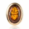 Bague citrine or jaune vintage
