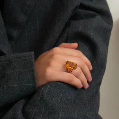 Bague Citrine rectangulaire