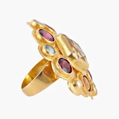 Bague Citrine Topazes Grenats