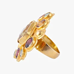 Bague Citrine Topazes Grenats