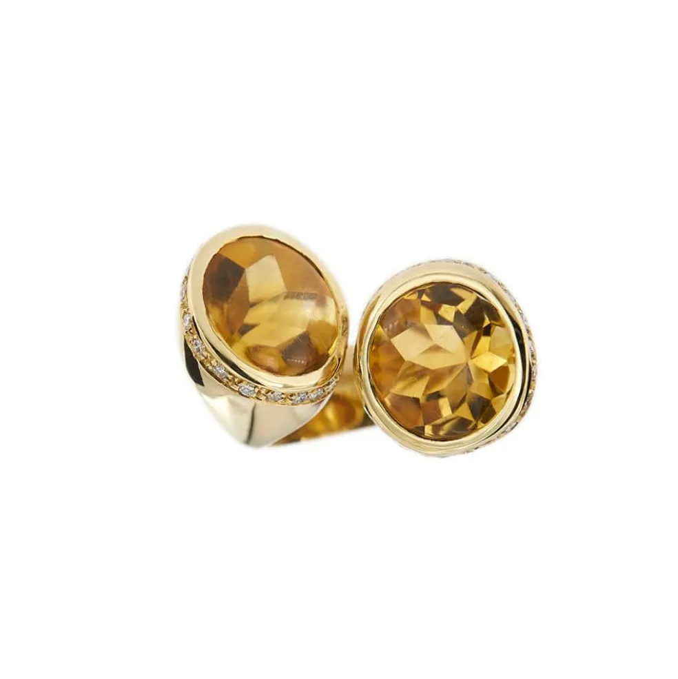 Bague citrines et diamants