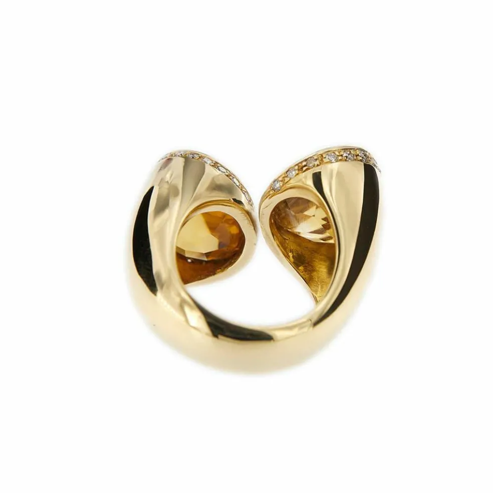 Bague citrines et diamants