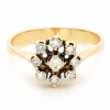 Bague Cluster en or jaune 18 carats avec diamants