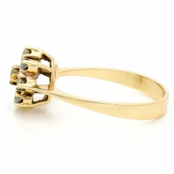 Bague Cluster en or jaune 18 carats avec diamants