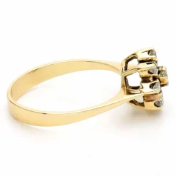 Bague Cluster en or jaune 18 carats avec diamants