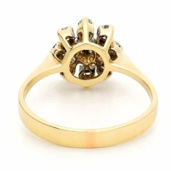 Bague Cluster en or jaune 18 carats avec diamants