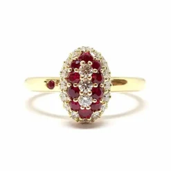 Bague coccinelle en Or jaune, rubis & diamants