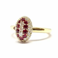 Bague coccinelle en Or jaune, rubis & diamants