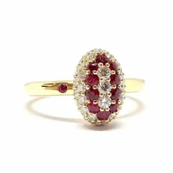 Bague coccinelle en Or jaune, rubis & diamants
