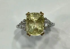 Bague Cocktail 2 ors, saphir, diamants