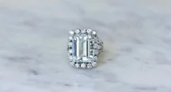 Bague Cocktail Aigue-Marine et Diamants