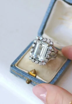 Bague Cocktail Aigue-Marine et Diamants