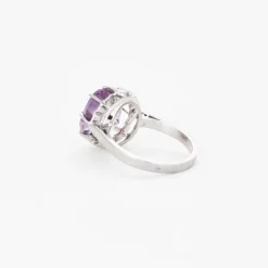 Bague cocktail améthyste en or blanc
