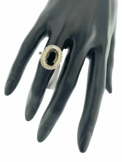 Bague cocktail Art déco 2 ors saphir 6,30 carats et diamants certificat IGI