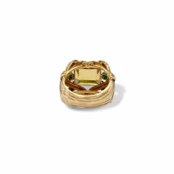 Bague cocktail citrine et turquoise