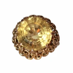 Bague Cocktail Citrine Or Jaune