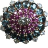 Bague cocktail Diamant brun Saphirs de couleur