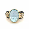 Bague cocktail Diamant Saphir Topaze