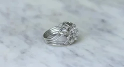 Bague Cocktail Diamants Or Blanc et Platine