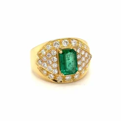 Bague cocktail Emeraude Diamants