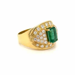 Bague cocktail Emeraude Diamants