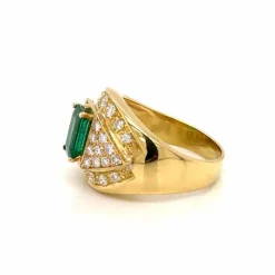 Bague cocktail Emeraude Diamants
