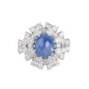 Bague cocktail en diamants et saphir cabochon