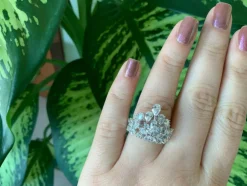 bague cocktail en diamant fantaisie couronne