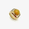 Bague cocktail en or 14 carats avec opale et diamant