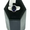 Bague cocktail en or blanc avec iolite et diamants certificat IGI