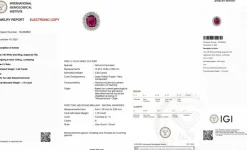 Bague cocktail en or blanc, diamants et rubis 3.40cts certificat IGI