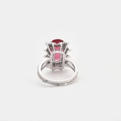 Bague cocktail en or gris Tourmaline et diamants