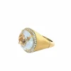 Bague cocktail en or jaune diamants et topaze