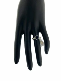 Bague cocktail en or jaune et blanc, diamants et saphir 2.5ct certificat IGI