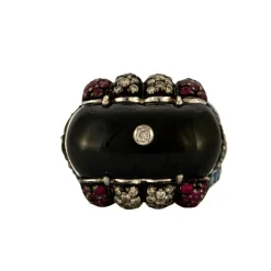 Bague Cocktail Onyx Cabochon