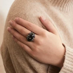 Bague Cocktail Onyx Cabochon