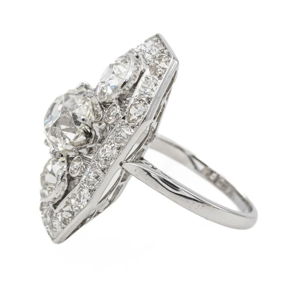 Bague Cocktail Or blanc Diamant