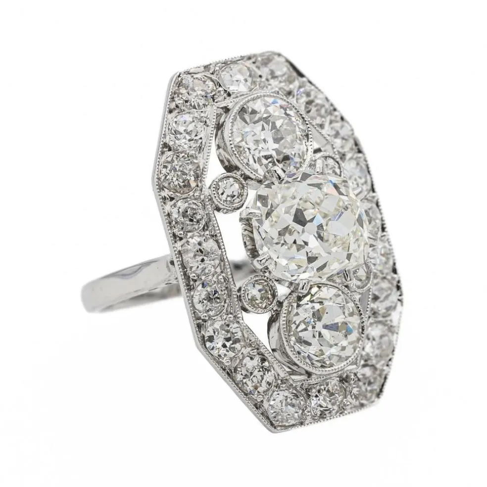 Bague Cocktail Or blanc Diamant