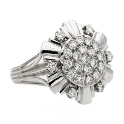 Bague Cocktail Or blanc Diamant