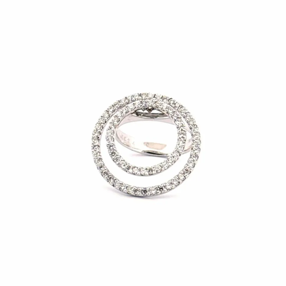 Bague Cocktail Or Blanc 18k & Diamants