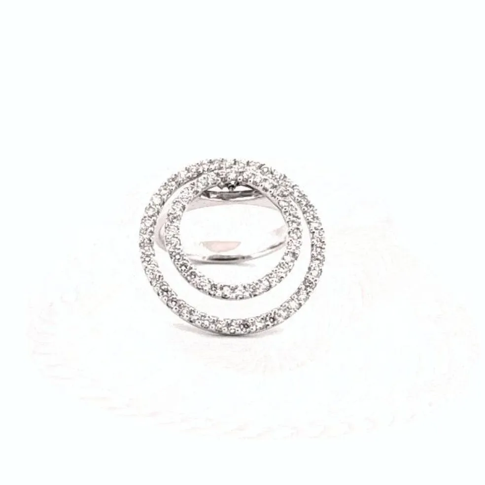Bague Cocktail Or Blanc 18k & Diamants